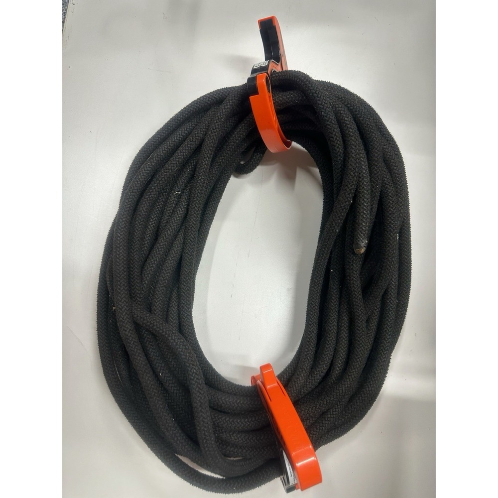 BlueWater Assaultline 11.4mm 7/16" Static Rope 75 Ft Black w/ 2 Mega Cuffs